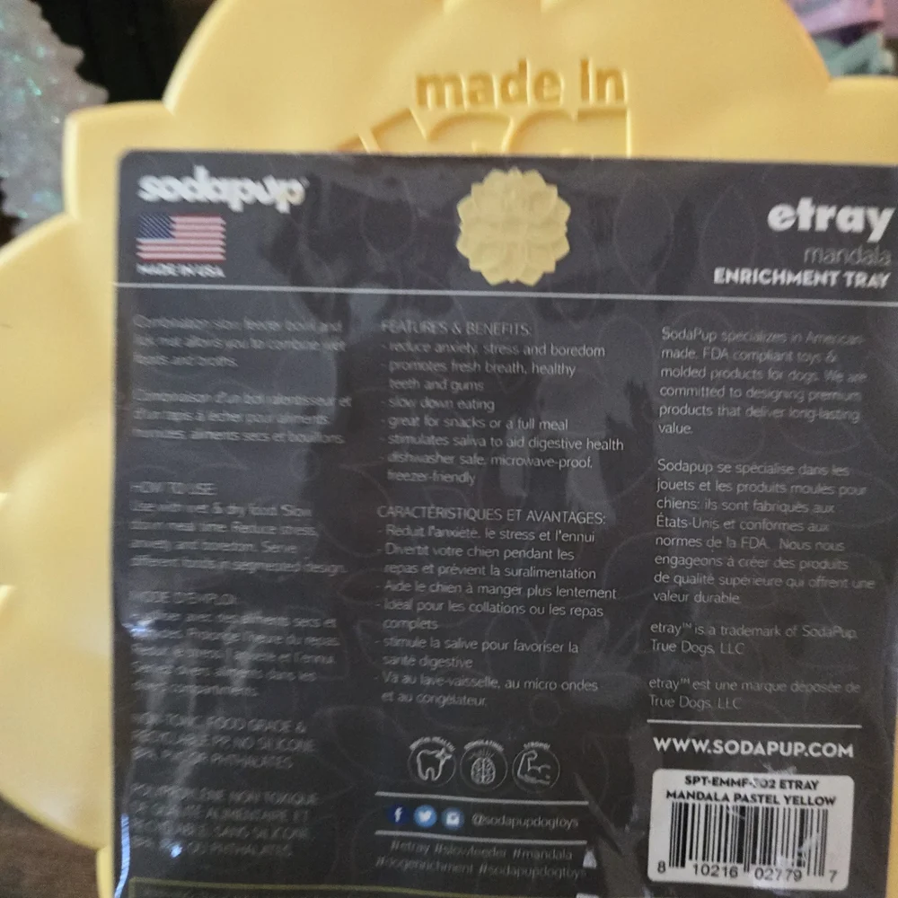SODAPUP MANDALA DESIGN ETRAY - ENRICHMENT TRAY FOR DOGS - Feeder/Lick Trays